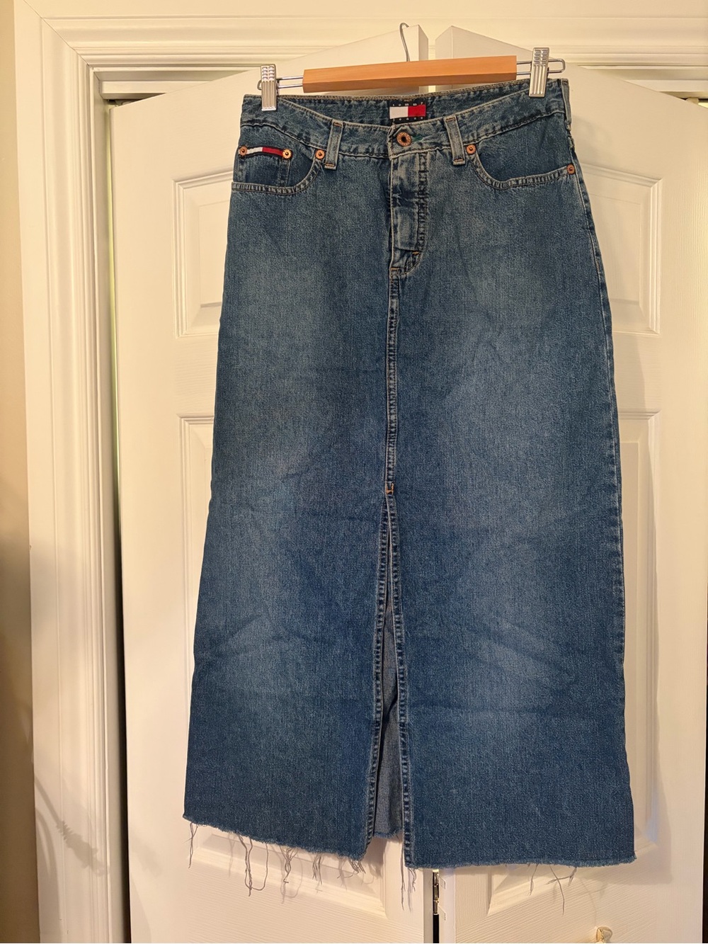 Tommy Hilfiger Blue Denim Skirt with Front Slit